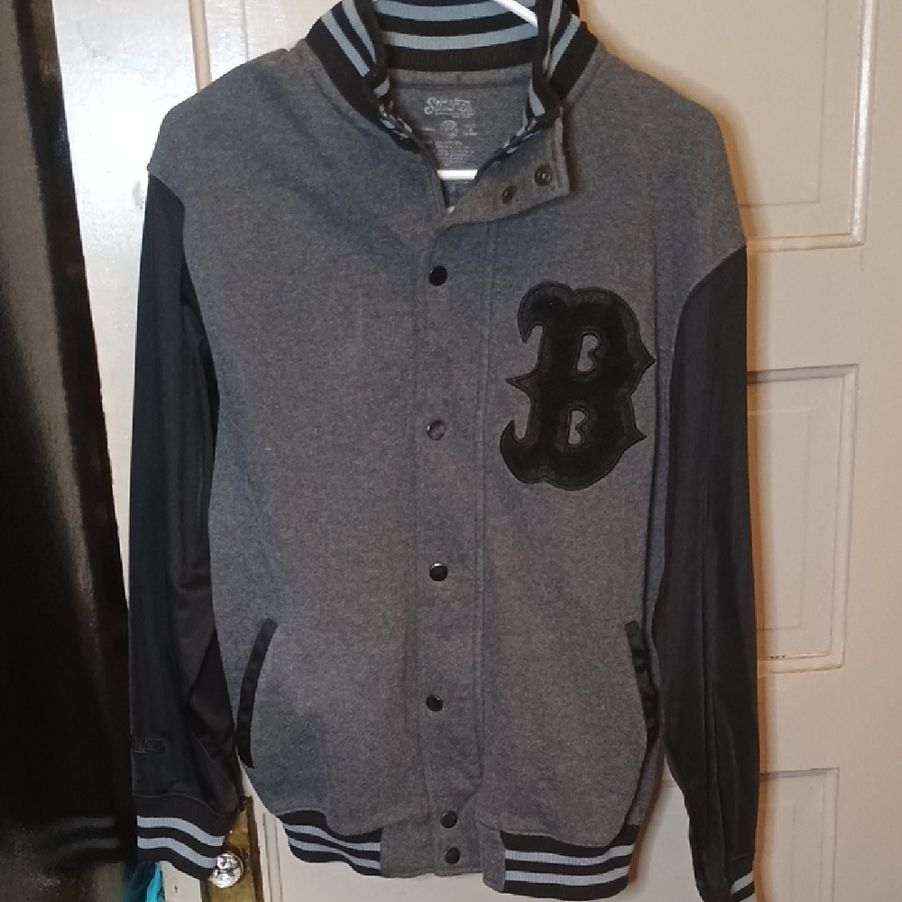Stitches Gray and Black Varsity Jacket